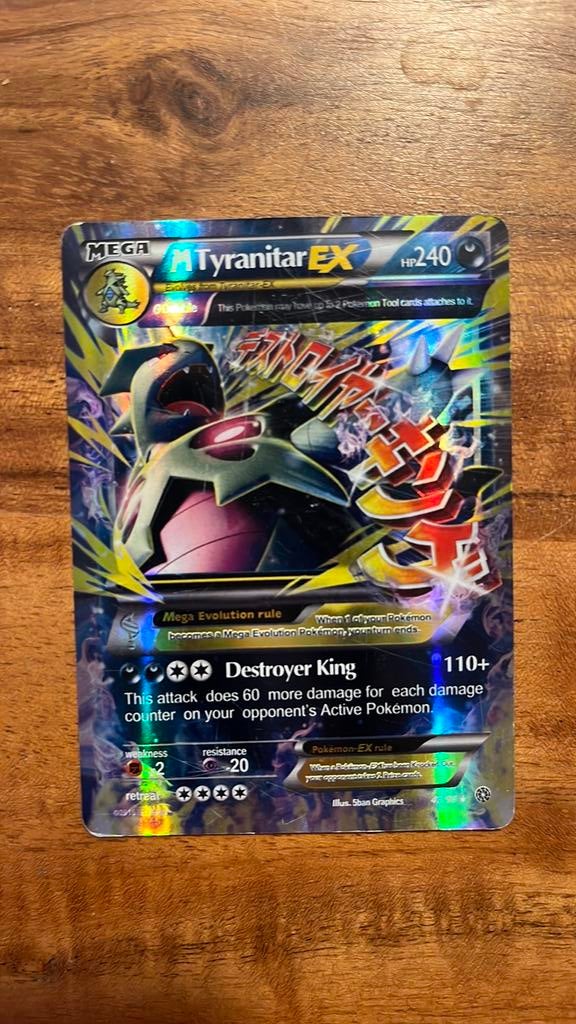 Pokemon kaart M Tyranitar EX, Ophalen of Verzenden, Gebruikt, Losse kaart