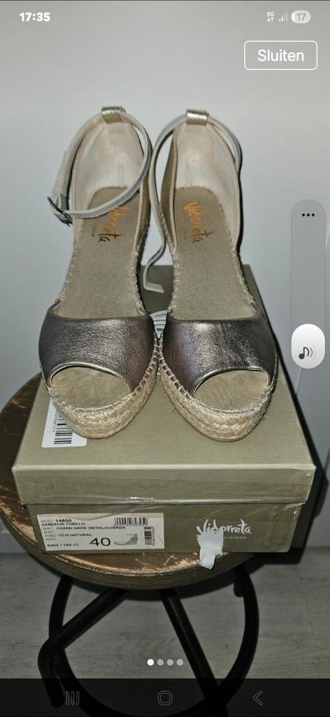 Prachtige Vidorreta sleehak maat 40, Overige kleuren, Zo goed als nieuw, Vidorreta, Sandalen of Muiltjes