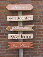 Wegwijzers Geboorte bord gender reveal Babyshower baby, Ophalen of Verzenden, Nieuw