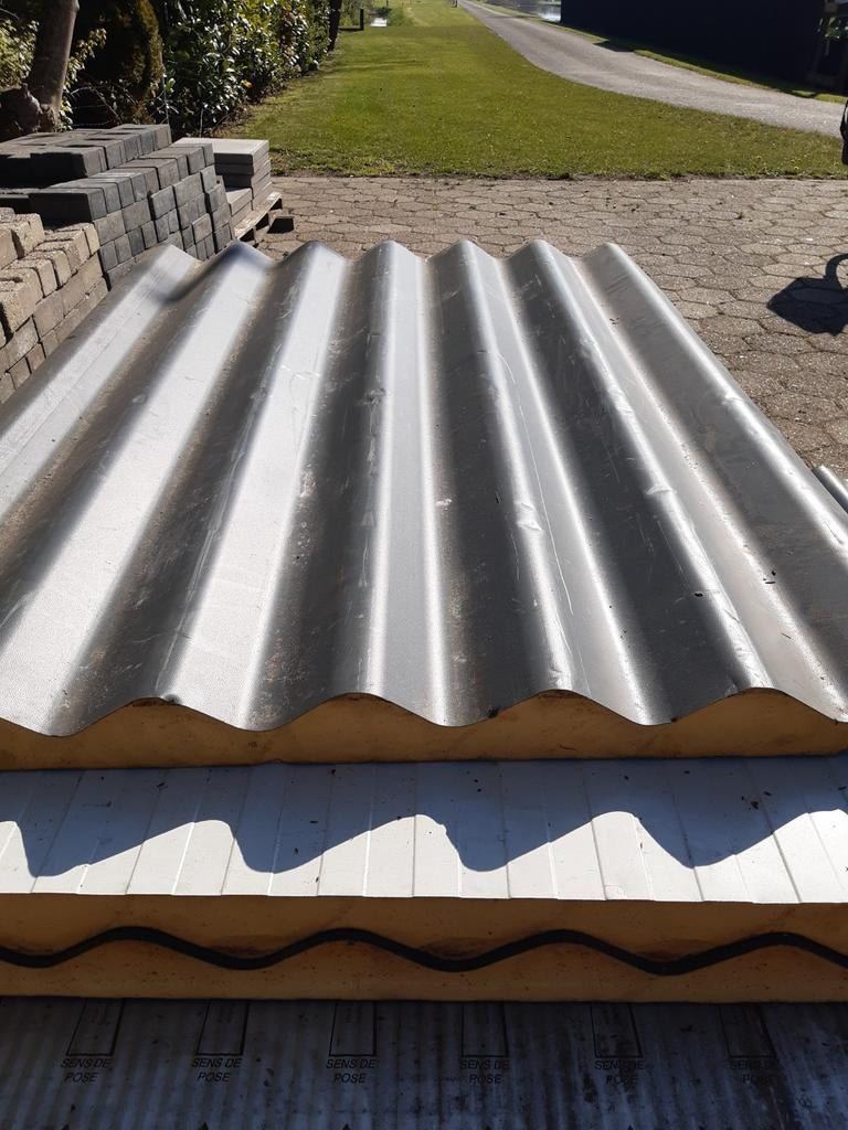 6 Geïsoleerde golfplaten - 1.50m x 1m, Ophalen, Gebruikt, 5 tot 10 m², Golfplaat