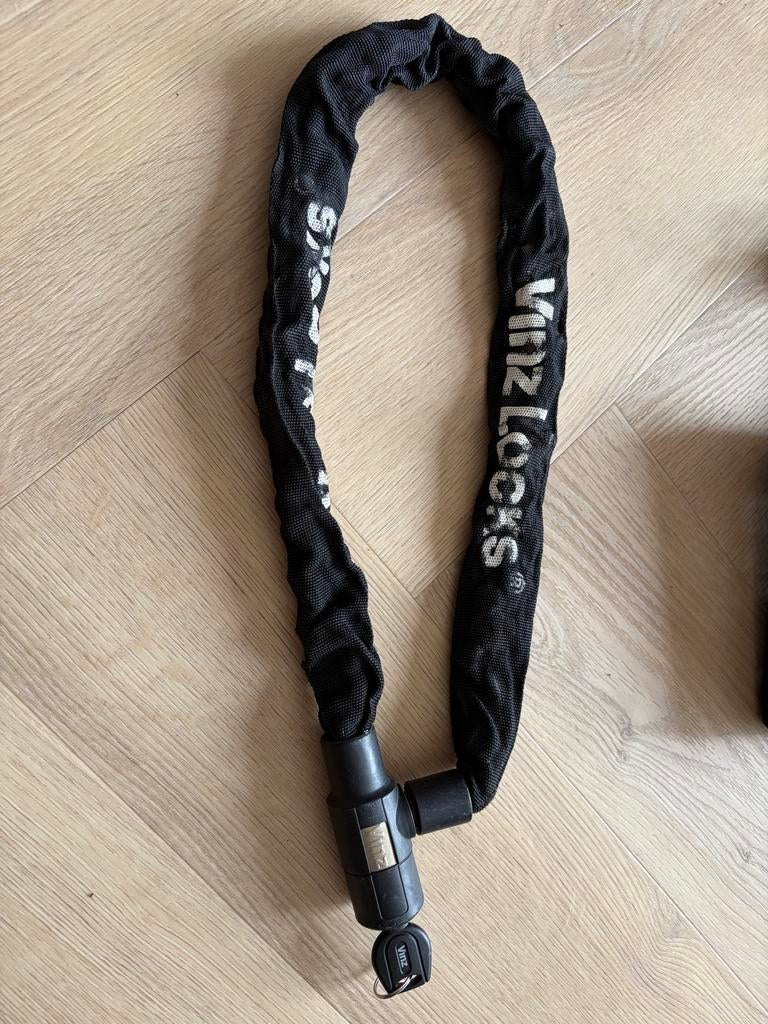 VinZ Locks Kettingslot Zwart 60cm met Sleutel, Ophalen of Verzenden, Gebruikt, Kettingslot