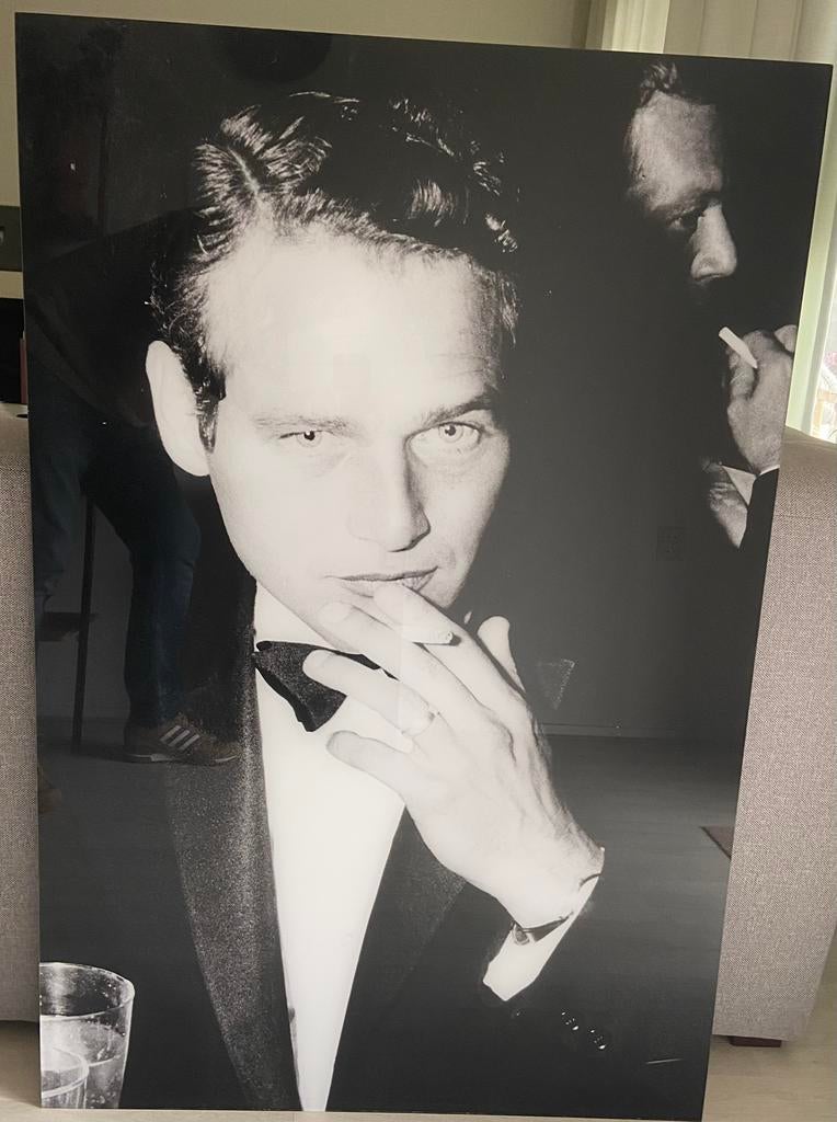 Cobra Art Company Paul Newman 120 x 80 plexiglas zwart wit, Huis en Inrichting, Ophalen, Zo goed als nieuw, Foto of Poster, 75 cm of meer
