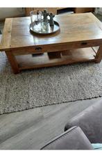 Teak salontafel met lades, Gebruikt, 100 tot 150 cm, Teakhout, Minder dan 50 cm