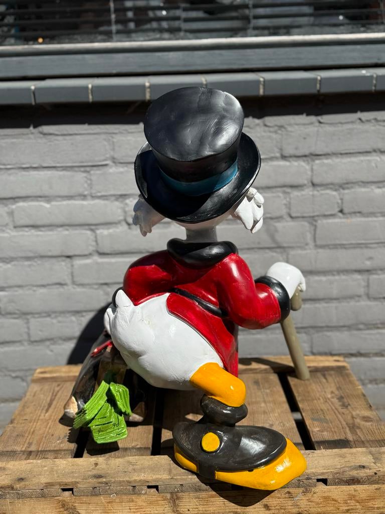 Grote Oom Dagobert Duck Beeld - Disney Decoratie, Verzamelen, Disney, Ophalen, Gebruikt, Beeldje of Figuurtje, .