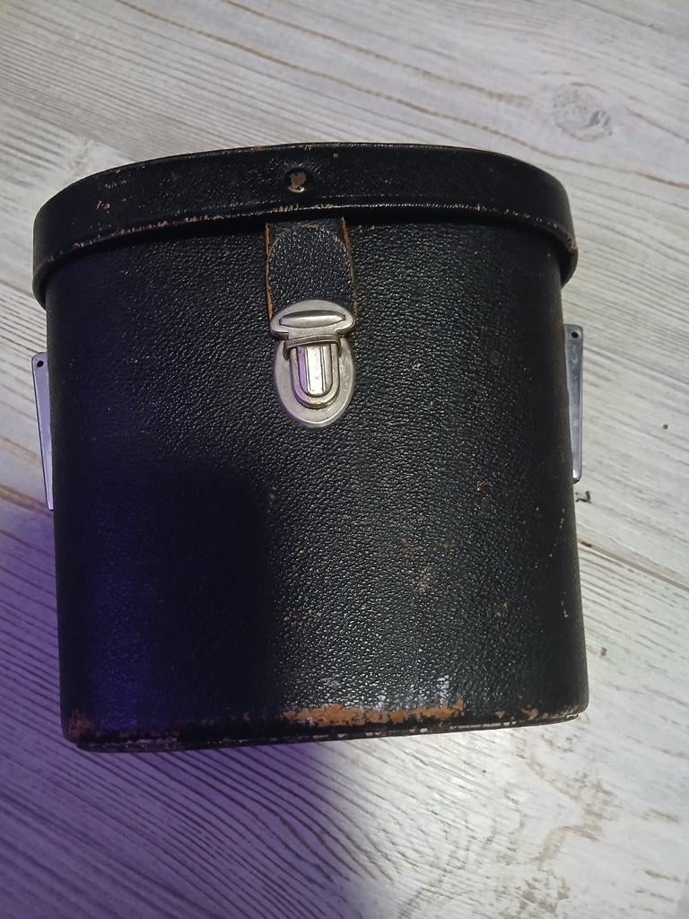 Vintage verrekijker met originele lederen koffer, Zo goed als nieuw, 20x of meer, Met hoes of tas, Porro (met knik)