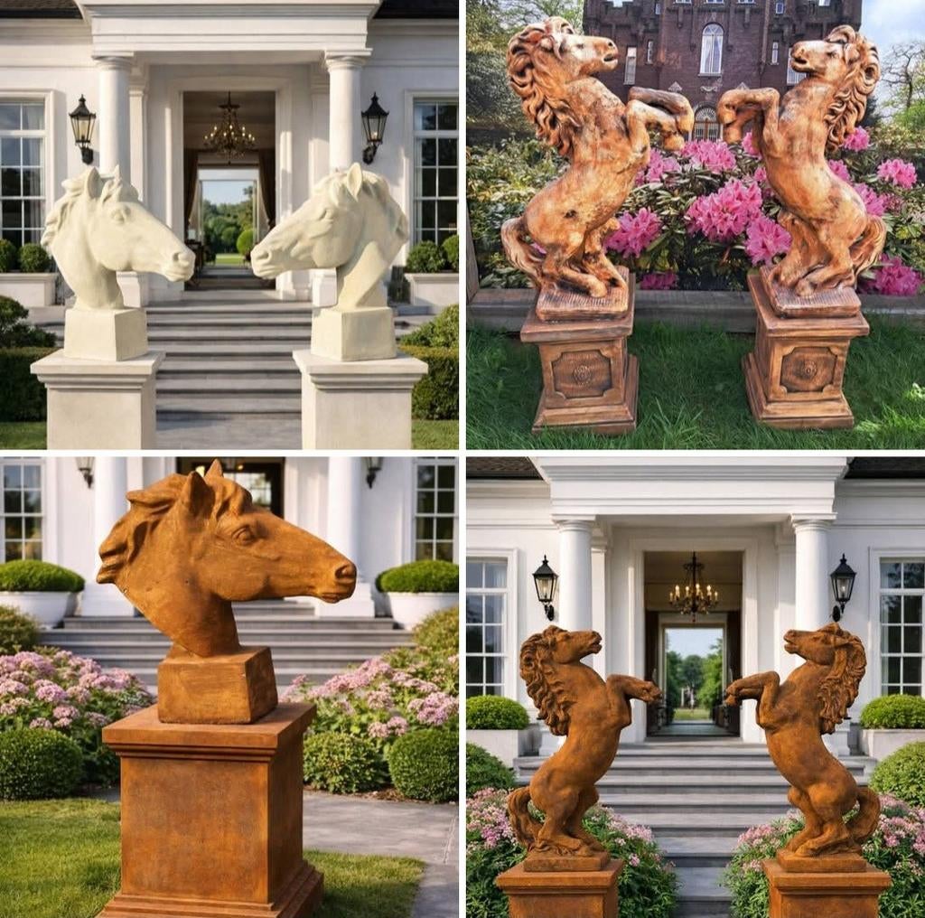 ACTIE: Betonnen Paardenbeelden - Diverse Modellen, Tuin en Terras, Ophalen, Nieuw, Beton, Dierenbeeld