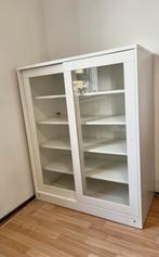 witte IKEA kast met schuifdeuren van glas, Ophalen, 100 tot 150 cm, 200 cm of meer, 25 tot 50 cm