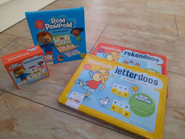 RomPomPom Leerspelletjes: Woorden, Letters & Rekenen, Kinderen en Baby's, Speelgoed | Educatief en Creatief, Gebruikt, Taal en Lezen