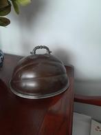 Antieke Cloche / Serveerkap - Koper met Zilveren Handvat, Ophalen of Verzenden