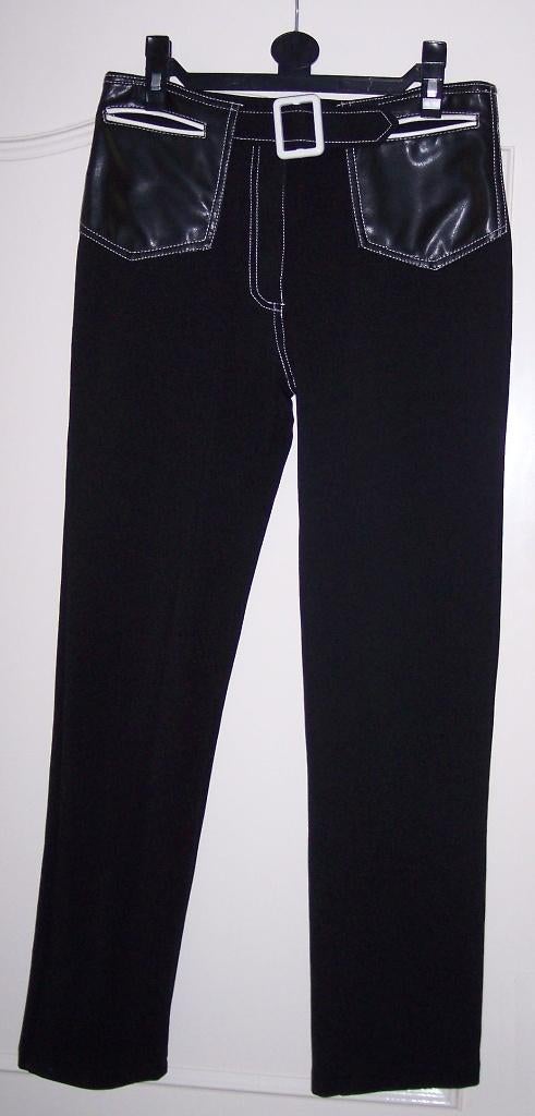 Legging Broek Zwart met Zwart PVC Lederlook S 34 36 ( Jool ), Kleding | Dames, Maat 36/38 (S), Zwart, Ophalen of Verzenden, Zo goed als nieuw