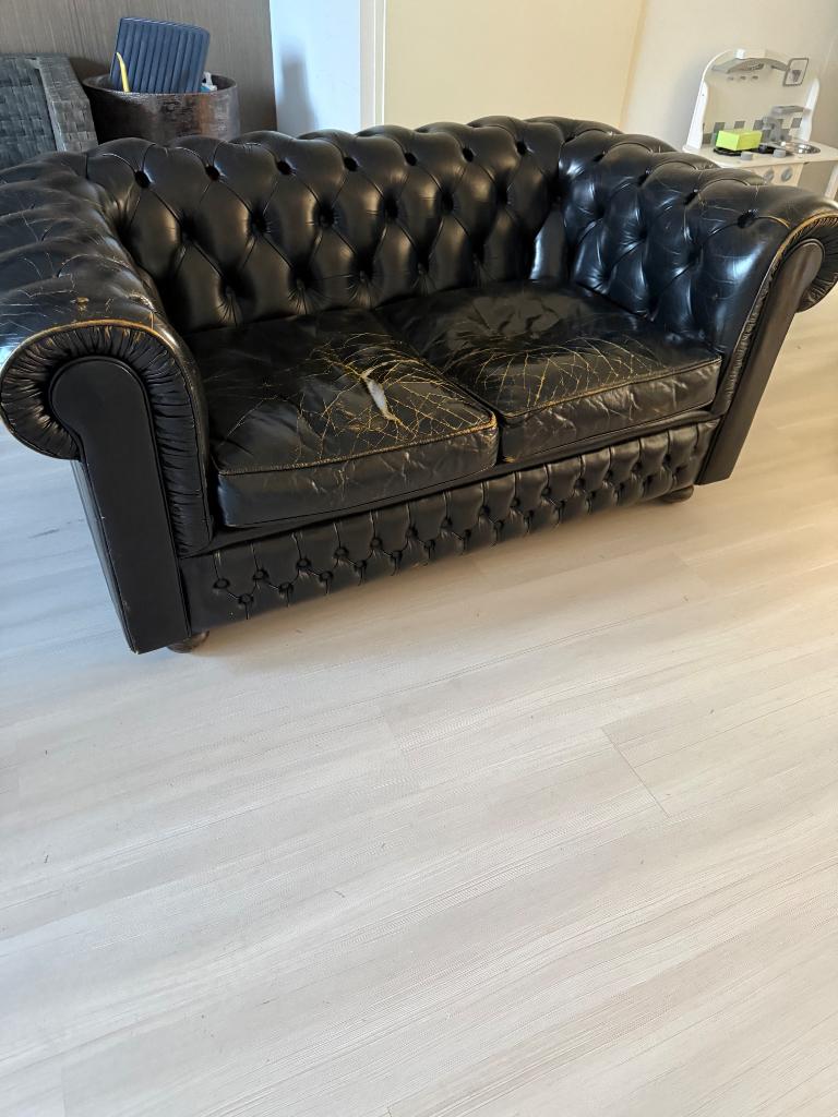 chesterfield Bank, Huis en Inrichting, Banken | Bankstellen, Ophalen, Gebruikt, Tweepersoons, Leer