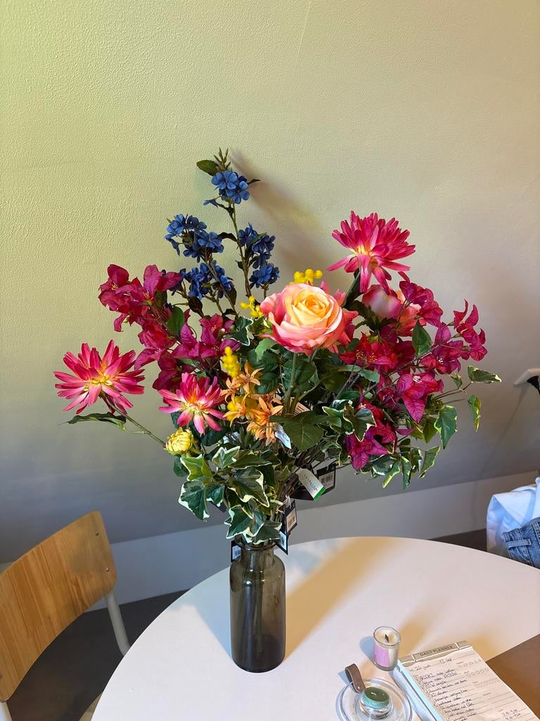 Prachtig kleurrijk boeket kunstbloemen Kwantum, Huis en Inrichting, Ophalen, Binnen, Nieuw, Textiel