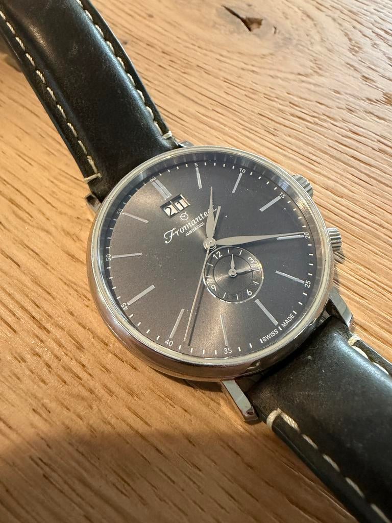 Fromanteel horloge met extra bandjes, Overige merken, Leer, Staal, Polshorloge