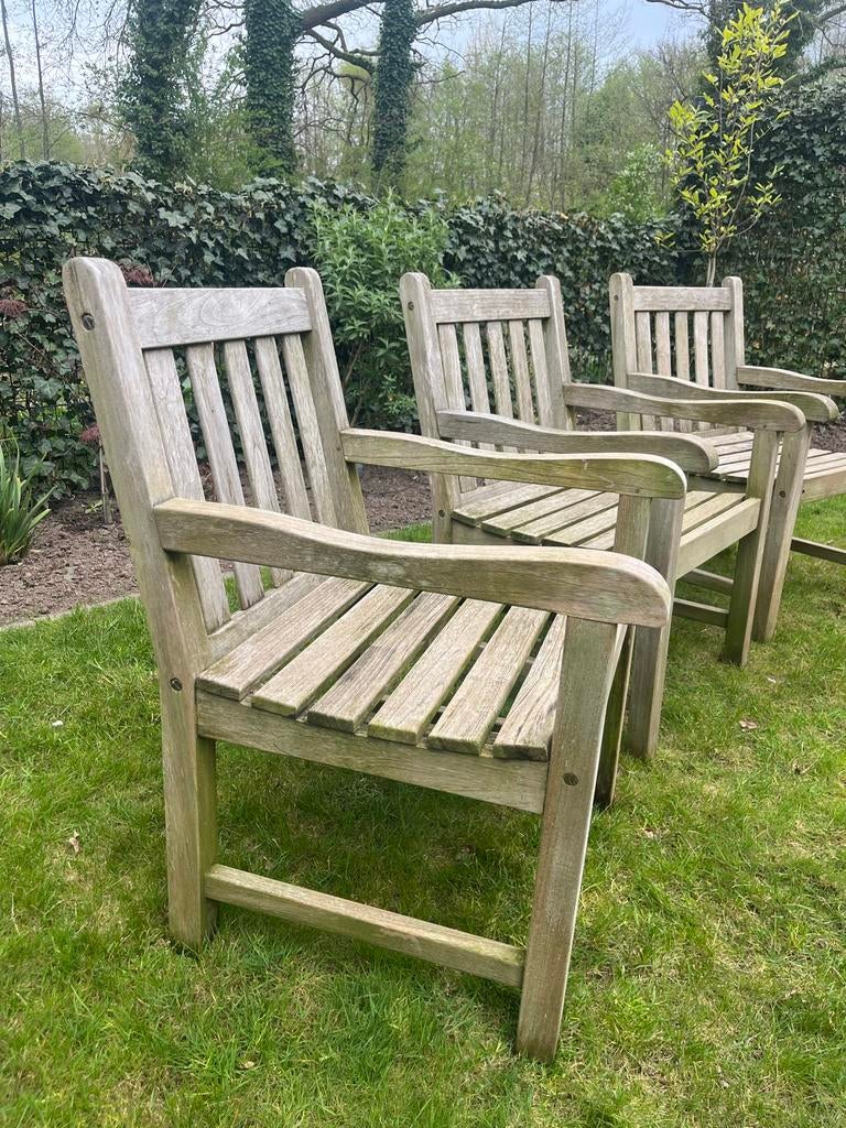 Sunyard Teakhouten Tuinstoelen - Set van 3, Ophalen, Gebruikt, Teakhout