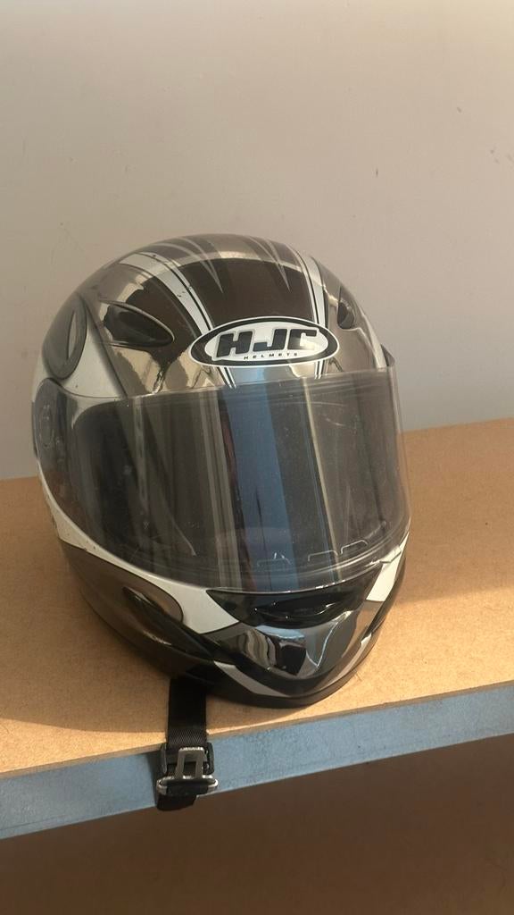 HJC integraalhelm zwart/wit, Motoren, Ophalen, Tweedehands, Integraalhelm, HJC