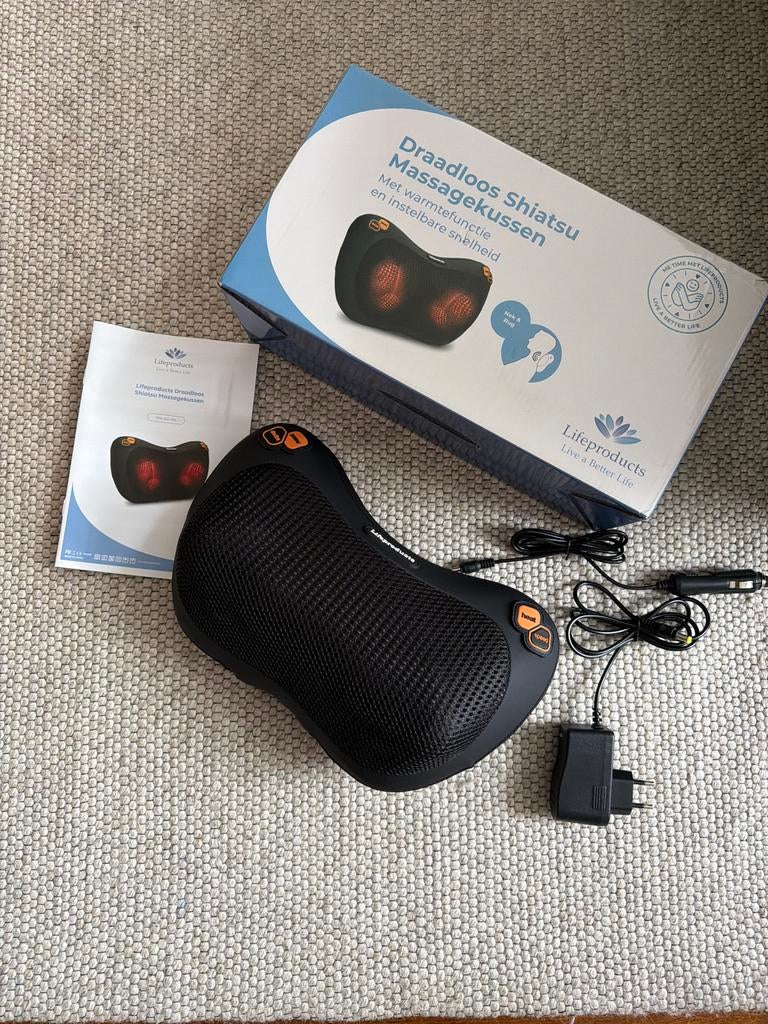 Draadloos Shiatsu Massagekussen Lifeproducts, Sport en Fitness, Overige Sport en Fitness, Zo goed als nieuw, Ophalen