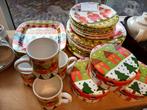 Kerst servies met kerstman en huisjes, Ophalen of Verzenden