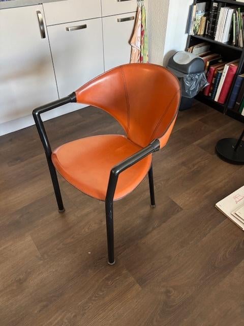 lederen stoelen, Huis en Inrichting, Stoelen, Ophalen, Gebruikt, Overige kleuren, Vier