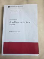 Grondslagen van het recht reader UVA jaar 1, Ophalen of Verzenden, Alpha, Zo goed als nieuw, WO