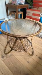 Rotan tafeltje, Gebruikt, 50 tot 100 cm, Rond, Ophalen of Verzenden