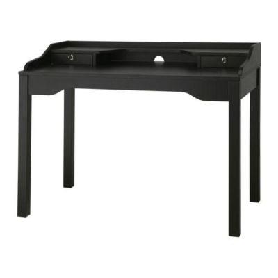 Bureau IKEA Gustav - zwartbruin met monitorverhoging, Ophalen, Zwart, Gebruikt, Secretaire