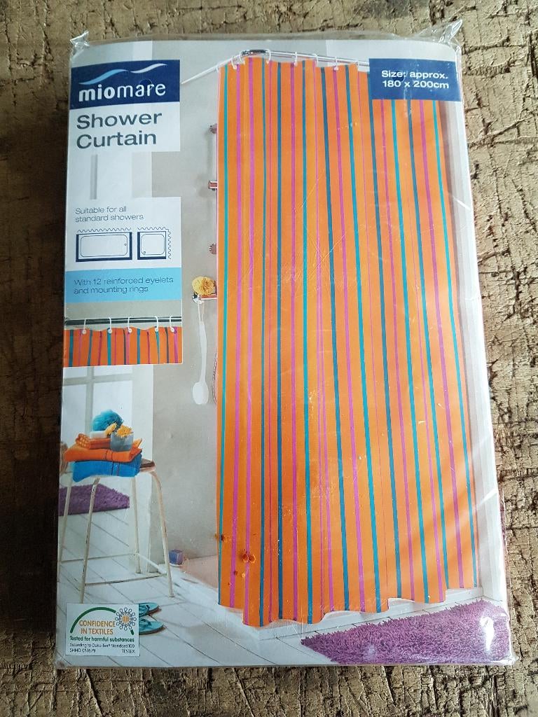 douche gordijn inclusief haken. Nieuw, Huis en Inrichting, Badkamer | Badtextiel en Accessoires, Ophalen of Verzenden, Nieuw, Oranje