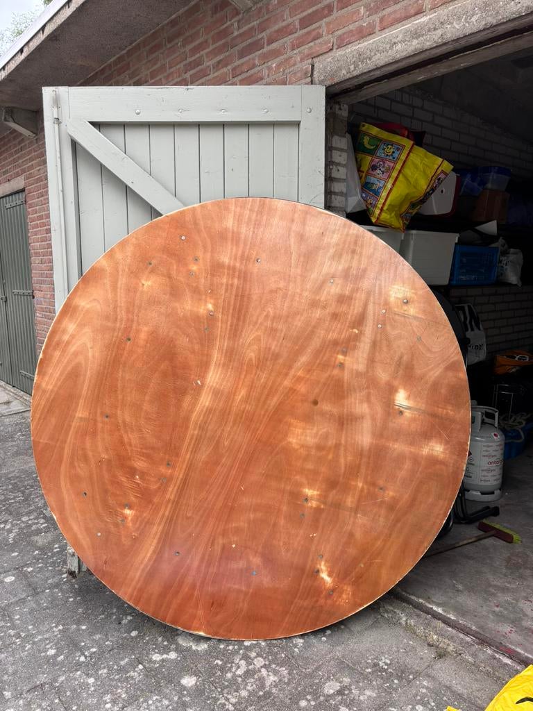 Ronde tafel. Inklapbaar. 190 cm., Huis en Inrichting, Tafels | Eettafels, Ophalen, Zo goed als nieuw, Rond, 150 tot 200 cm