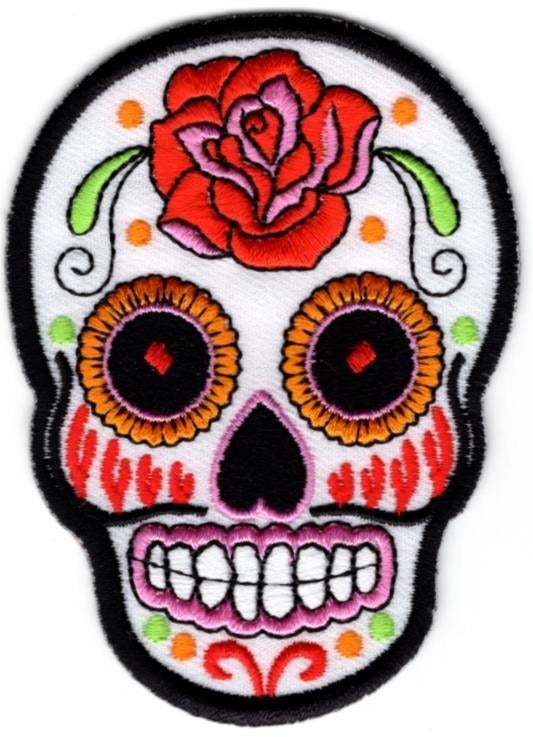 Sugar Skull stoffen opstrijk patch embleem #38, Ophalen of Verzenden, Nieuw, Bedrijf of Vereniging