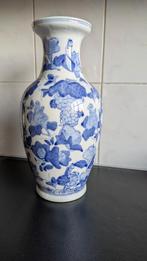 Blauw beschilderde vaas - 36 cm hoog, onbeschadigd, Antiek en Kunst, Ophalen
