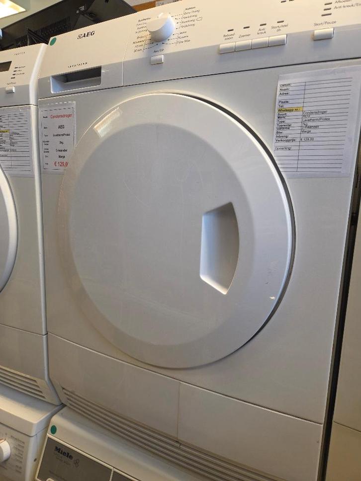 condensdroger - AEG - 7kg, Witgoed en Apparatuur, Wasdrogers, Refurbished, Condens, Voorlader, 6 tot 8 kg, 85 tot 90 cm, Anti-kreukfase