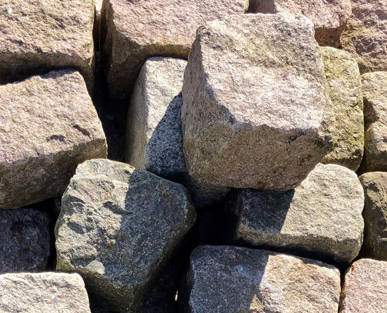 Basalt keien kasseien, Ophalen, Gebruikt