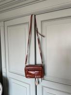 Vintage M+K bruin leren schouder-/polstasje - Veel vakjes, Verzenden, Gebruikt, Bruin, Schoudertasje