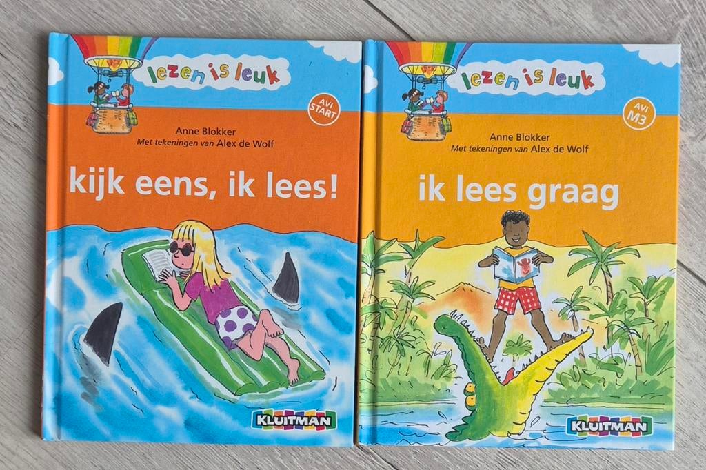 Twee kinderboeken: Lezen is Leuk - AVI Start & AVI M3, Boeken, Ophalen of Verzenden, Zo goed als nieuw, Anne Blokker, Fictie algemeen