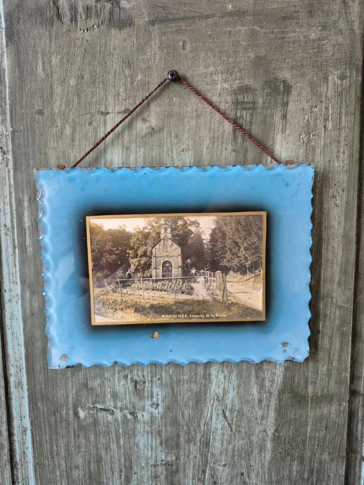 Antieke glazen lijst, reverse painting, Mosa 1314, Huis en Inrichting, Woonaccessoires | Lijsten, Gebruikt, Minder dan 50 cm, Minder dan 50 cm