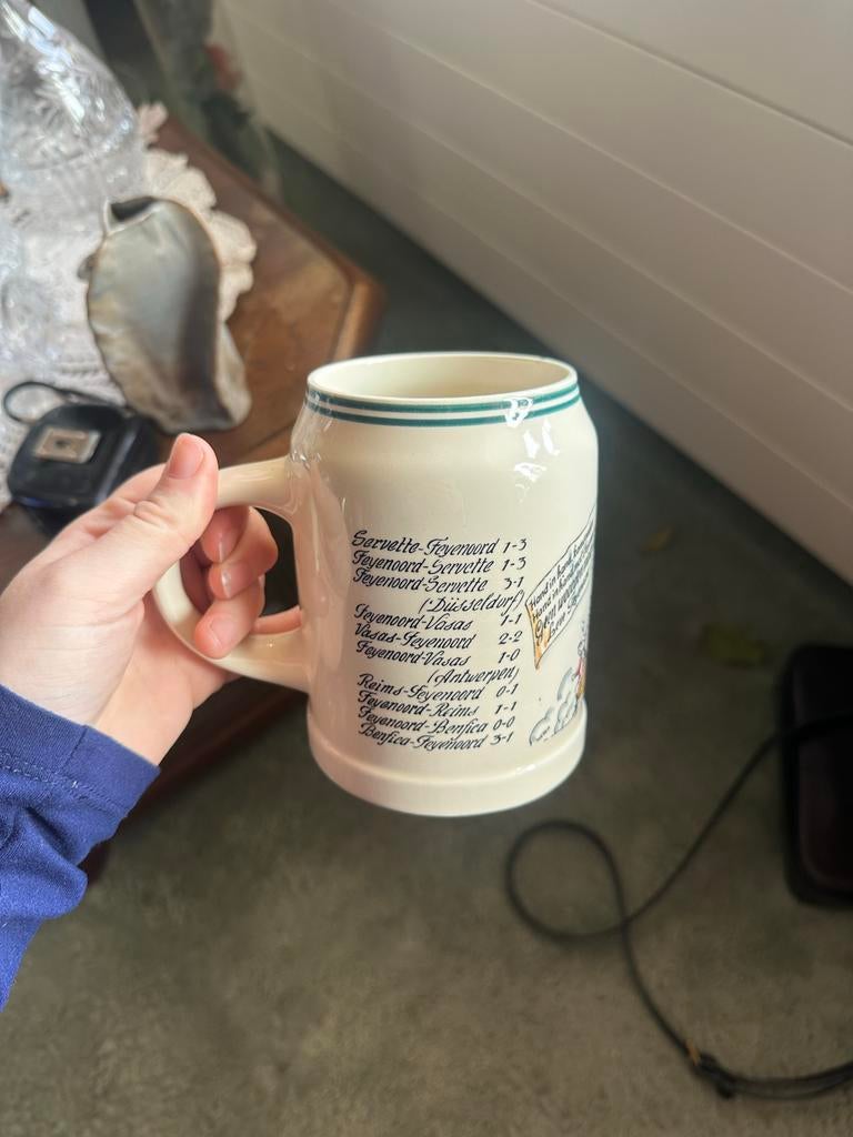 Feyenoord Europacup I 1962-1963 Herdenkings Bierpul, Verzamelen, Ophalen, Gebruikt, Feyenoord, Overige typen