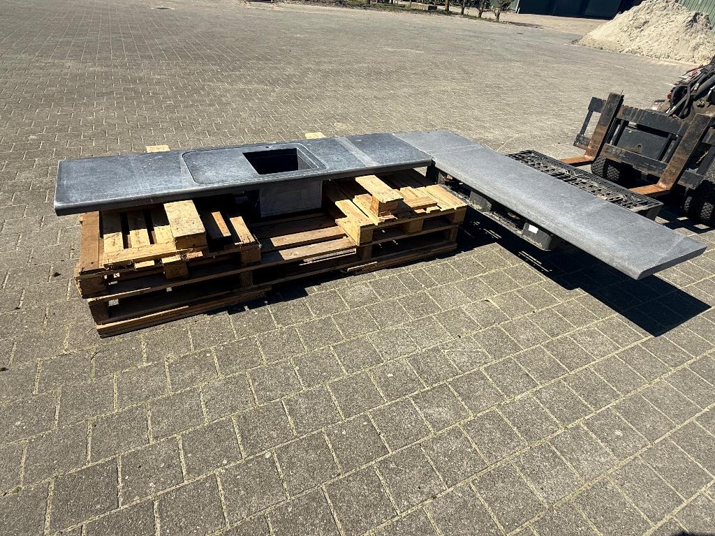 Keuken/bijgebouw blad hardsteen, Ophalen, Gebruikt, 25 tot 50 cm, Minder dan 100 cm