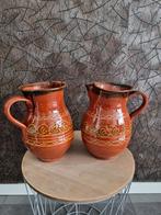 Set van 2 handgemaakte aardewerken kannen, Antiek en Kunst, Antiek | Keramiek en Aardewerk, Ophalen of Verzenden