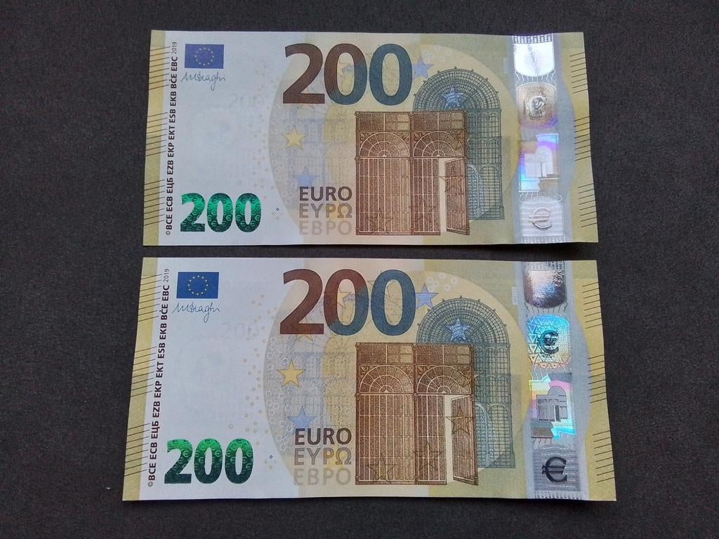 UNC Zeer mooie 200 eurobiljet 2019 nooit in omloop geweest, Postzegels en Munten, Bankbiljetten | Europa | Eurobiljetten, Ophalen of Verzenden