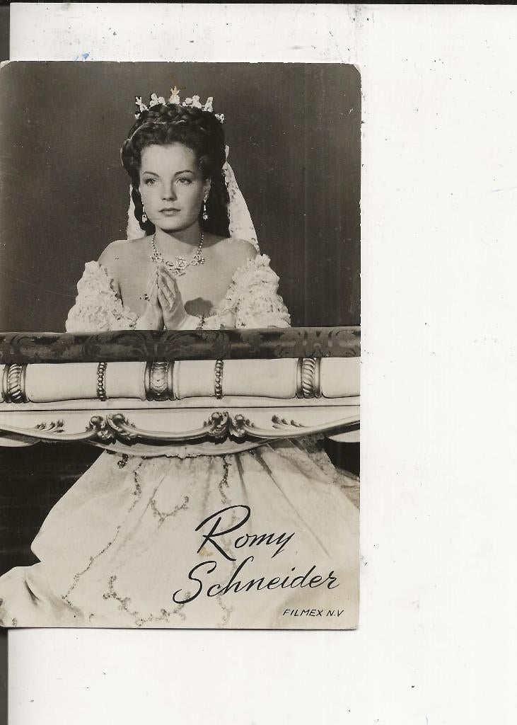 Romy Schneider als bruid, Verzamelen, Ophalen of Verzenden, 1940 tot 1960, Ongelopen, Sterren en Beroemdheden