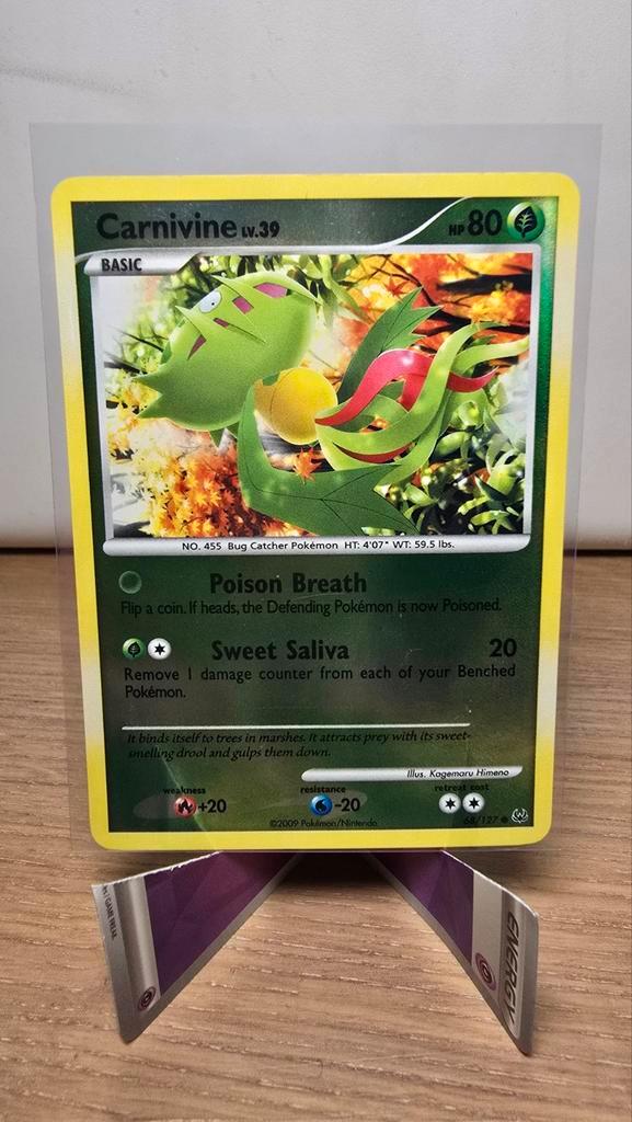 Carnivine LV.39 Pokemon Kaart, Hobby en Vrije tijd, Verzamelkaartspellen | Pokémon, Gebruikt, Losse kaart, Ophalen of Verzenden