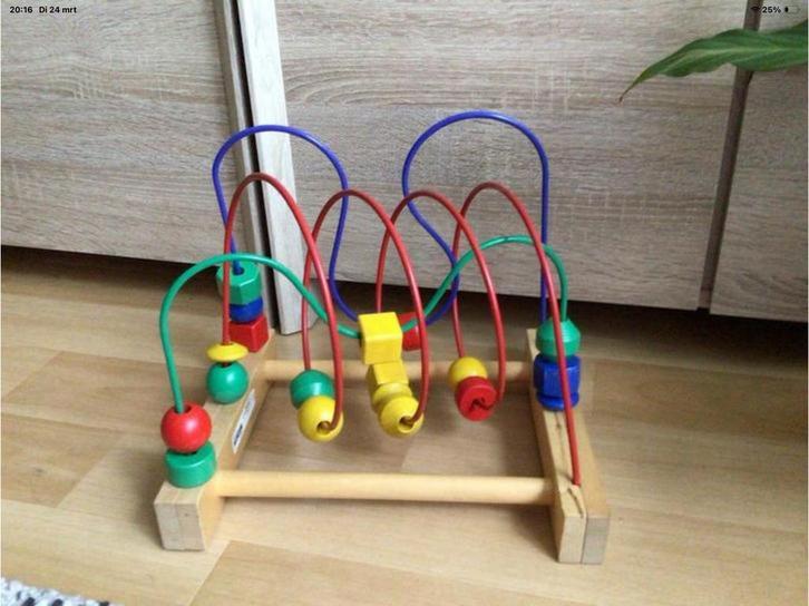 Groot Ikea Roller Coaster 🌼 met kralen over spiraal, Kinderen en Baby's, Speelgoed | Houten speelgoed, Zo goed als nieuw, Ophalen of Verzenden