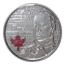 Canada - Colored 25 cent 2012 - Major-General Sir Isaac Broc, Verzenden, Noord-Amerika, Losse munt