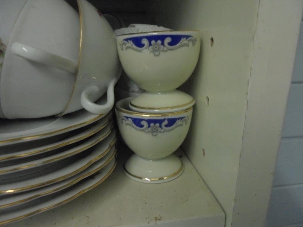 8 x Eierdop Zeh Scherzer Bavaria Blauwe Art deco bloem decor, Ophalen of Verzenden