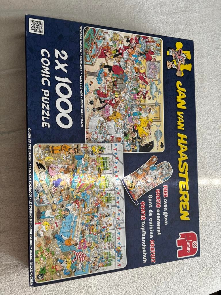 Jan van Haasteren 2x 1000 stukjes: Seafood Supper & Clash of, Ophalen, 500 t/m 1500 stukjes, Zo goed als nieuw, Legpuzzel