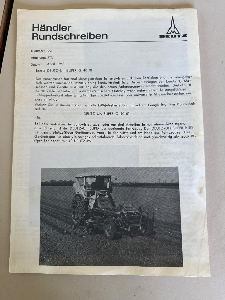 Folder van deutz unisuper, Ophalen of Verzenden, Gelezen, Folder
