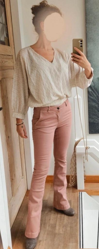 By Bar Leila oud roze  flared broek  maat XS, By bar, Ophalen of Verzenden, Zo goed als nieuw, Roze