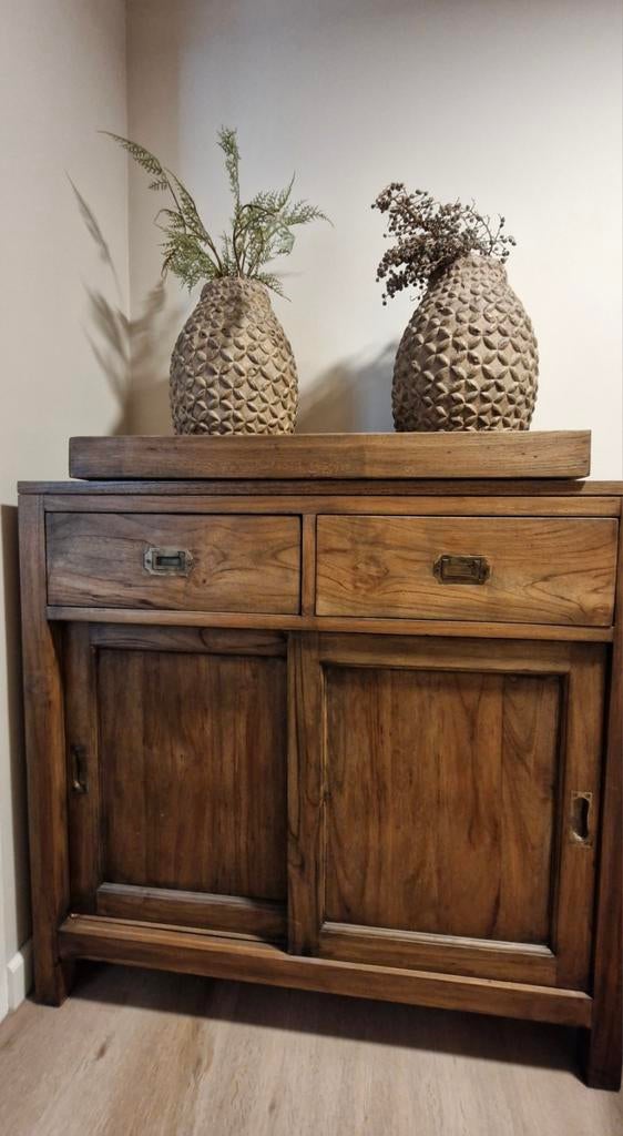 Teakhouten dressoir!, Ophalen, 100 tot 150 cm, Teakhout, Zo goed als nieuw