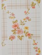 2787 pastel bloemenruit 60s behang vintage stijl swiet, Ophalen of Verzenden, 50 tot 75 m², Beige
