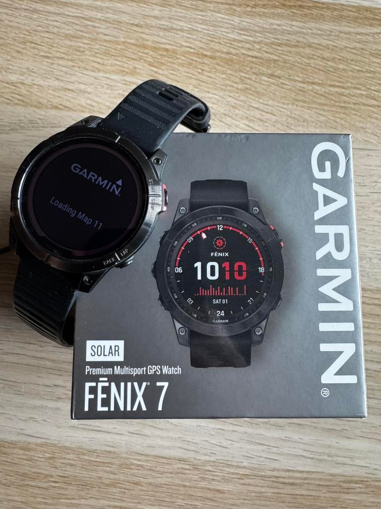 Garmin Fenix 7 Solar, Hoogte, Gebruikt, Zwart, Ophalen of Verzenden