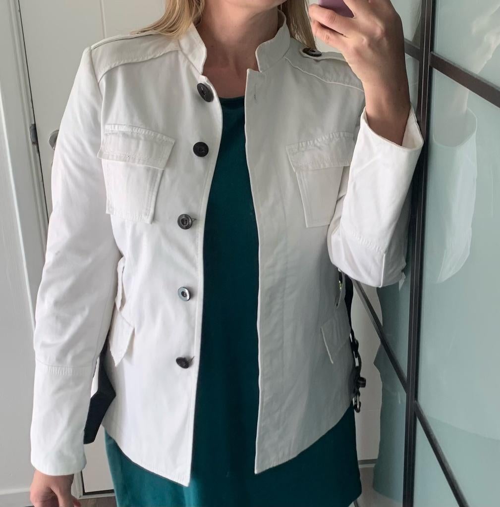 Witte getailleerd blazer jasje met afneembare riem Zara mt L, Kleding | Dames, Jasjes, Kostuums en Pakken, Maat 42/44 (L), Nieuw